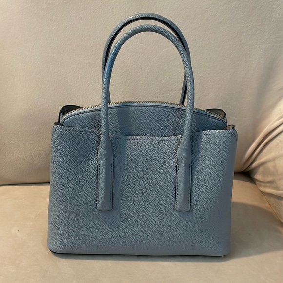 Kate Spade Margaux Medium Satchel Crossbody Bag in Blue with Silver Hardware - Picture 3 of 17